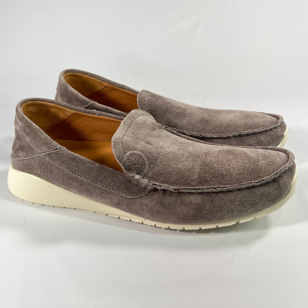 OluKai Ka'a Loafer Men's 11‎ Fog Gray Suede Slip On Shoes Coastal Casual Comfort